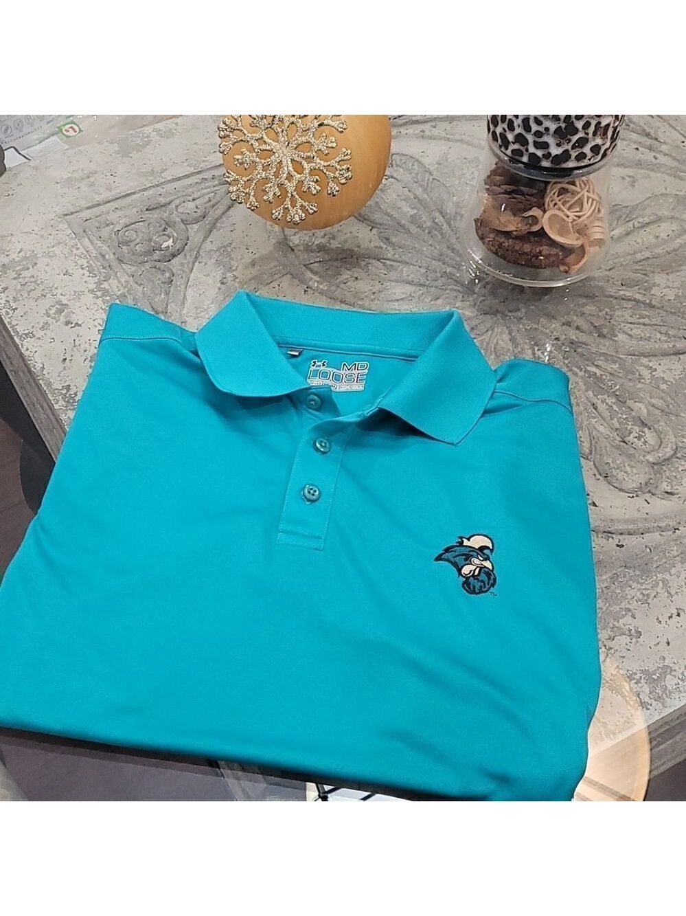under Armour Teal Green / Blue Polo Shirt Medium Polo Shirt